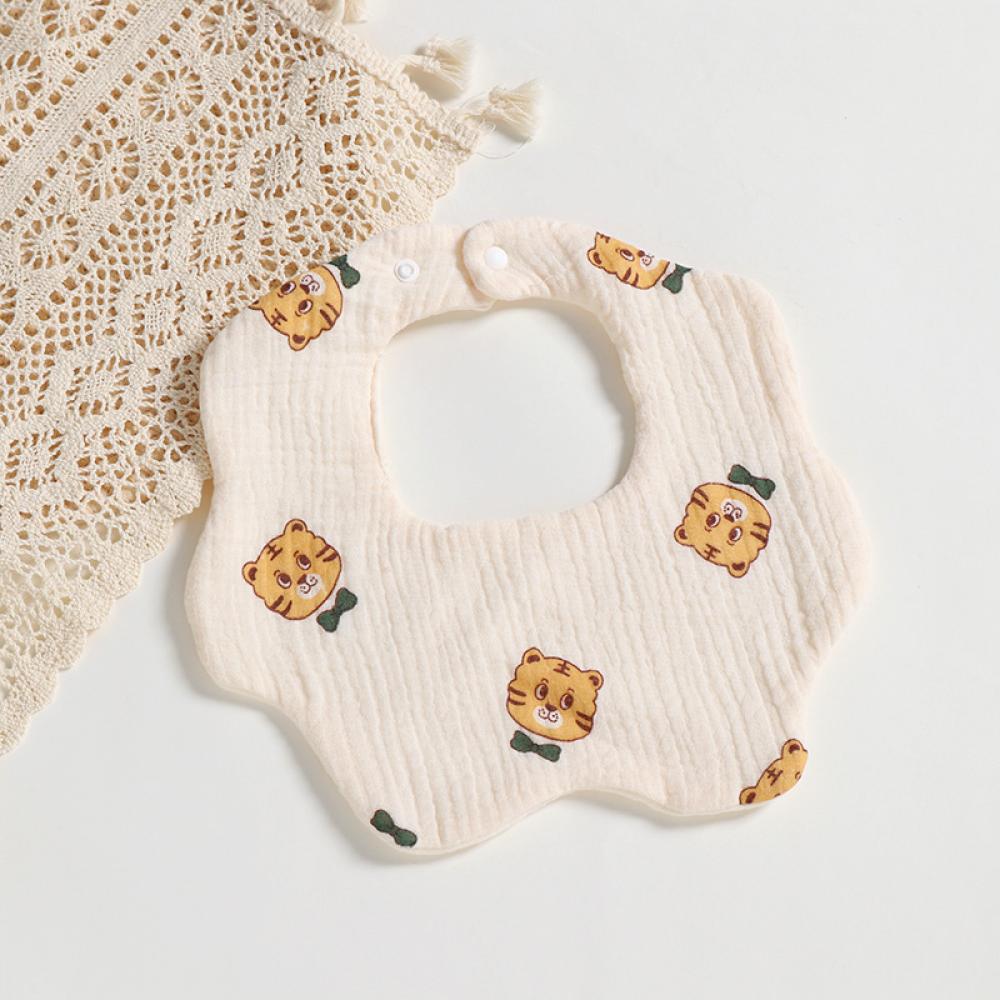 Newborn Baby Bibs 6 layers cotton yarn petal bib Rainbow Leopard Heart Animal Printed Wholesale