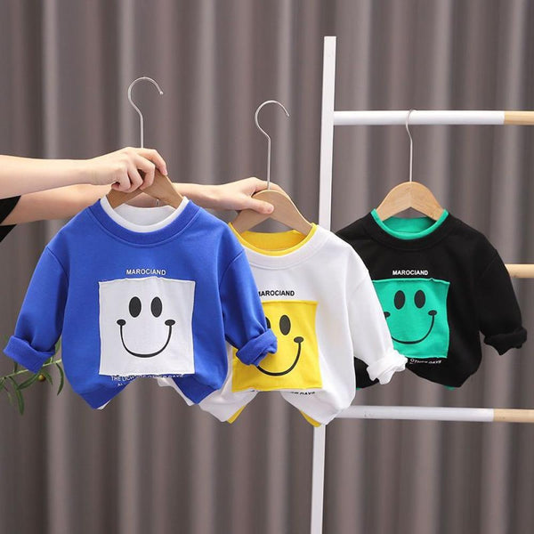 Spring/Autumn Little Boys Cartoon Smile Face T-shirt Wholesale Boys Clothes