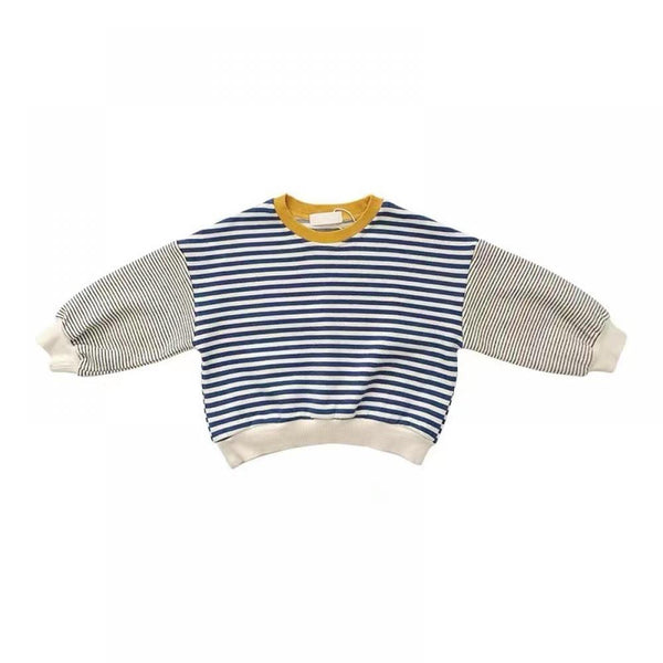 Boys Contrast Color Patchwork Sweater Baby Striped Top Spring Autumn Wholesale Children Sweaters