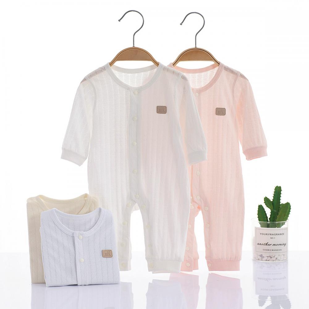 Newborn Baby Summer Cotton Long Sleeve Romper Pajamas Boutique Baby Clothes Wholesale