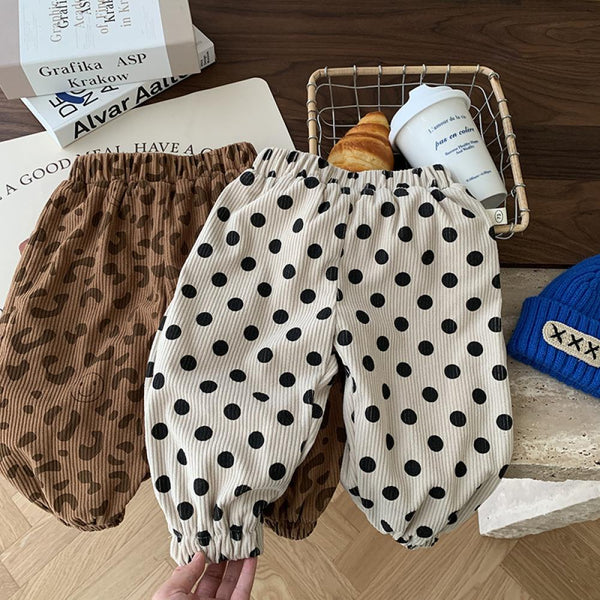 Baby Children Polka Dot Corduroy Trousers Wholesale Baby Clothes