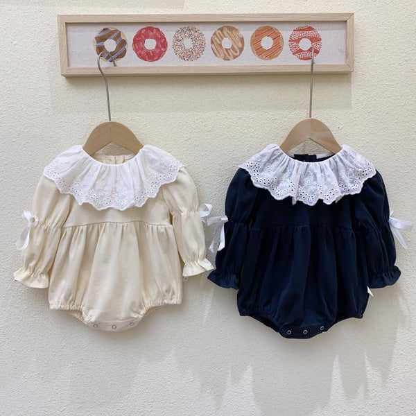 Spring New Baby Jumpsuit Baby Big Lace Collar Princess Romper Baby Clothes In Bulk
