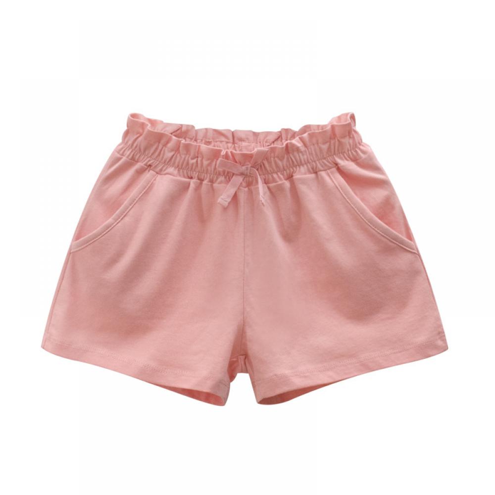 Toddler Girls Summer Shorts Solid Color 100% Organic Cotton Shorts Wholesale Little Girls Clothes