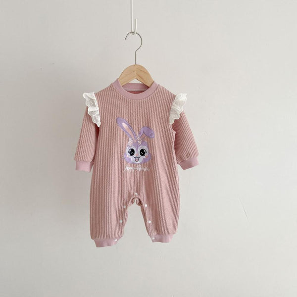 Spring New Baby Cute Little Rabbit Embroidered Jumpsuit Wholesale Girls Clothes