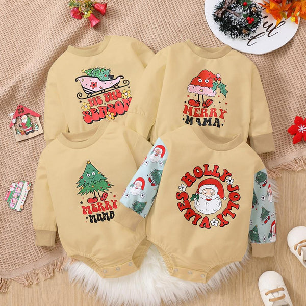 Autumn Unisex Baby Christmas Print Long Sleeve Romper Wholesale Baby Clothes
