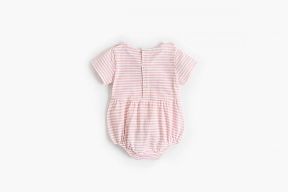 Newborn Baby Girls Romper Summer Stripe Jumpsuit 100% Organic Cotton Baby Clothing Wholesale Distributors
