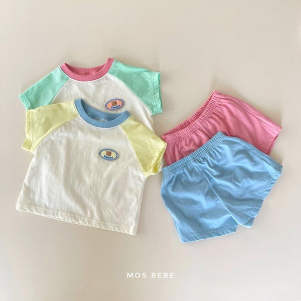 Baby Short Sleeve Contrast Color Two Piece Cotton Summer Dress Wholesale Baby Children Clothing