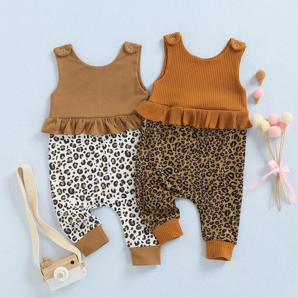 Jumpsuit Summer Baby Girls Leopard Print Sleeveless Romper Wholesale Baby Clothes