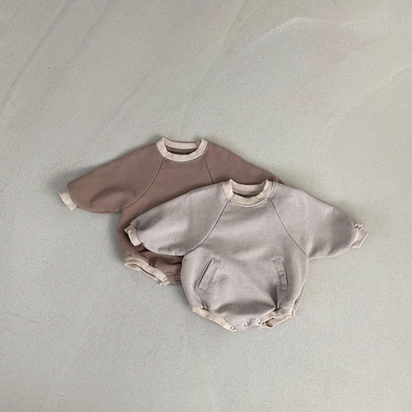 Autumn Newborn Slip Pocket Sweatshirt Romper Wholesale Baby Clothes