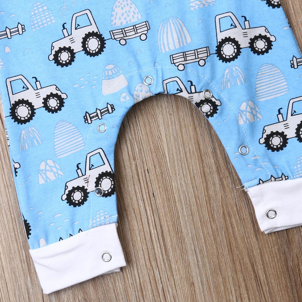 Infant Popular Sports And Leisure Cartoon Car Sleeveless Short Romper For Baby Boy Clothes Wholesale
