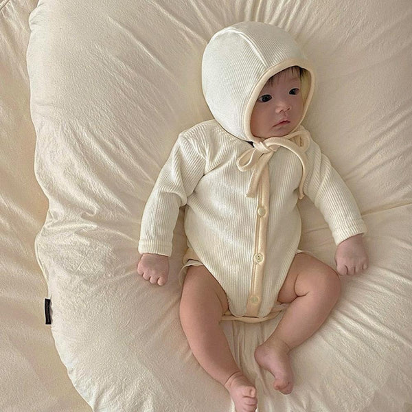 Boys And Girls Autumn Fleece Jumpsuit Newborn Open Button Romper Baby Clothes Wholesale