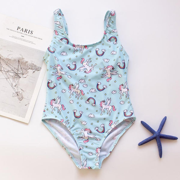 Summer Unicorn One-piece Swimsuit Girls Printed Swimsuit Wholesale
