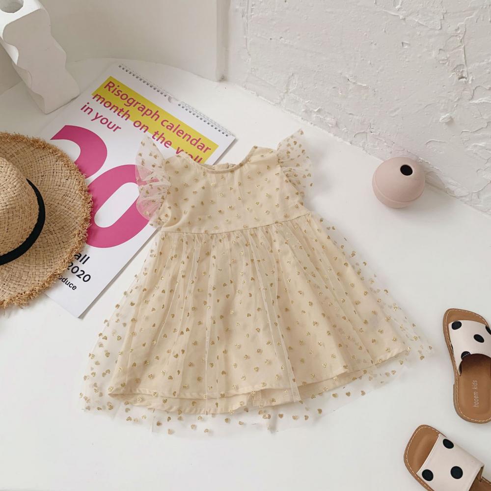1~7Y Girls Gauze Skirt Summer New Girls Mesh Dress Female Baby Bronzing Skirt Princess Skirt Dress Wholesale Clothing