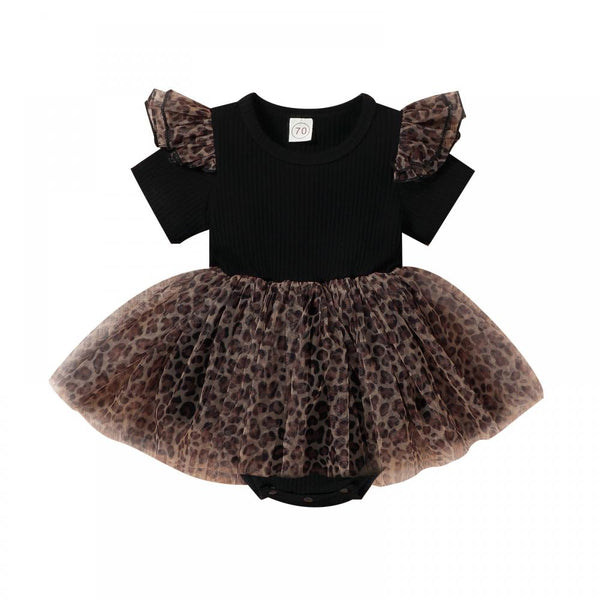 Newborn Baby Girls Summer Leopard Romper Dress Baby Wholesales