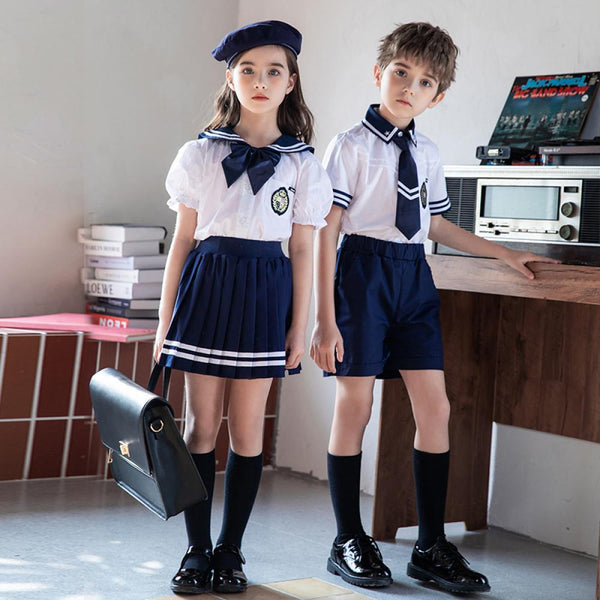Elementary School Uniform Set Wholesale Kids Clothes