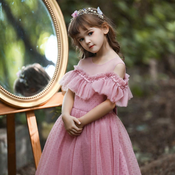 Girls Dress Big Children Gauze Skirt Small Host Princess Dress Wholesale Little Girl Boutique Clothing