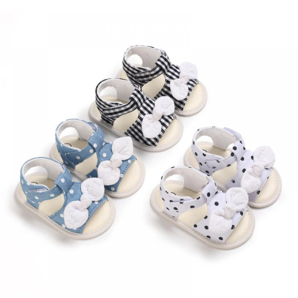0-1Y Baby Shoes Soft Soled 3-6-12m Newborn Baby Bow Plaid Dot Walking Shoes Wholesale Children'S Shoes Usa
