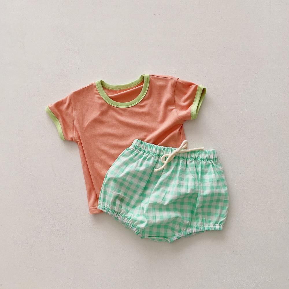 Baby And Toddler Summer Top N Plaid Shorts Set Baby Wholesale
