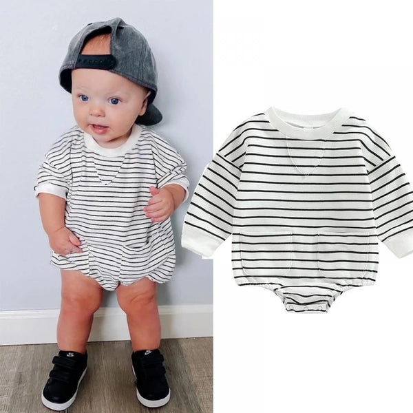 Autumn Baby New Simple Stripe Romper Wholesale Baby Clothes