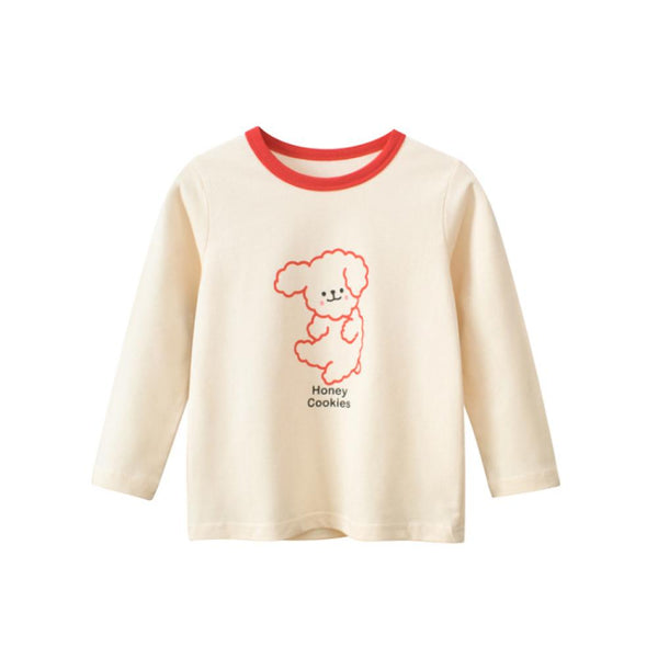 Girls Spring Autumn Bear Cartoon T-shirt Wholesale Girl Boutique Clothing