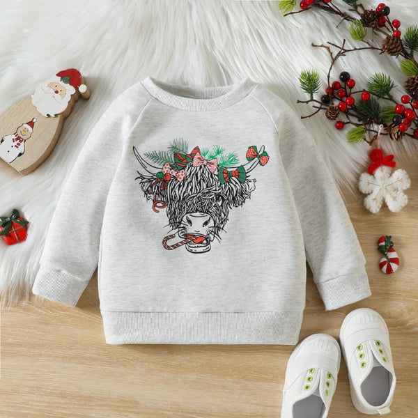 Christmas Unisex Baby Autumn Print Sweater Wholesale Kids Clothes