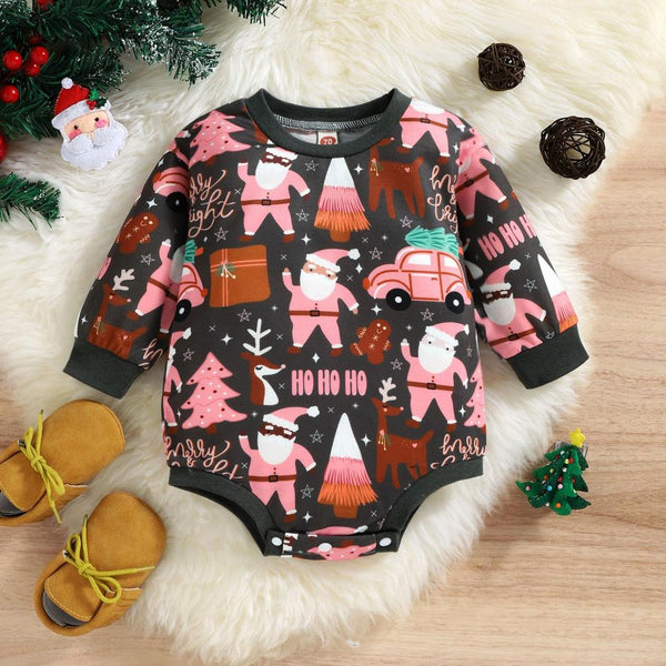 Autumn Baby Christmas Letter Print Romper Wholesale Baby Clothes
