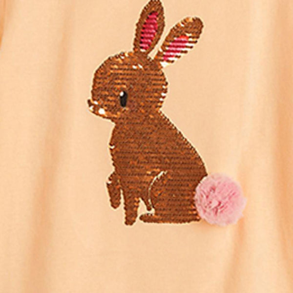 Summer New Children's Cute Knitted Crewneck Sequin Girls T-shirt Wholesale