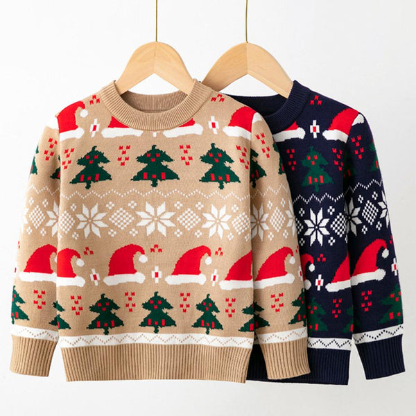 Autumn Little Girls And Boys Christmas Pullover Sweater Wholesale Kids Clothes