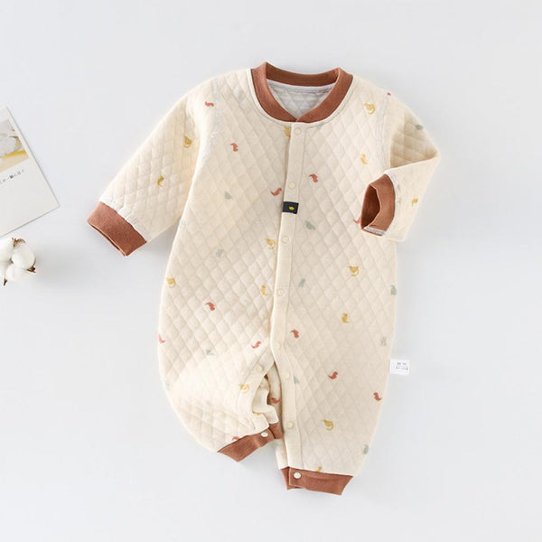 Baby Jumpsuit Spring Cotton Three-layer Warm Pajamas Wholesale Baby Clothes