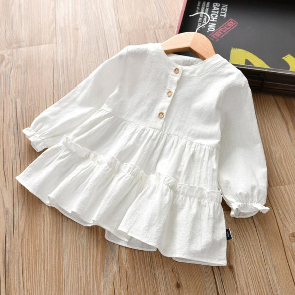Spring And Autumn Girls' Clothing Long-Sleeved Solid Color Skirt Wholesale Girl Skirt