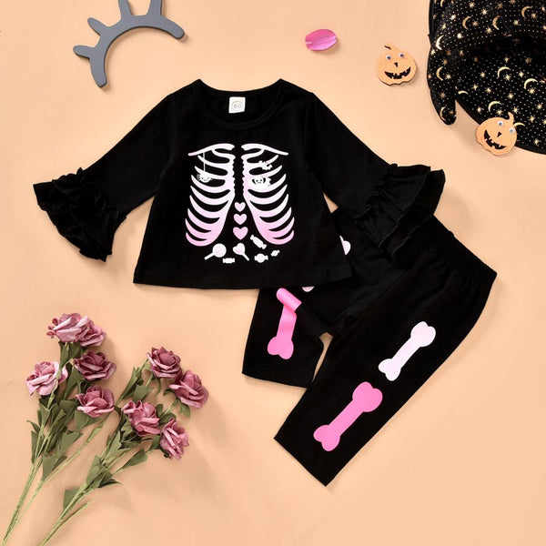Halloween Infant Costumes Halloween Skeleton Girls Set Wholesale Girls Clothes