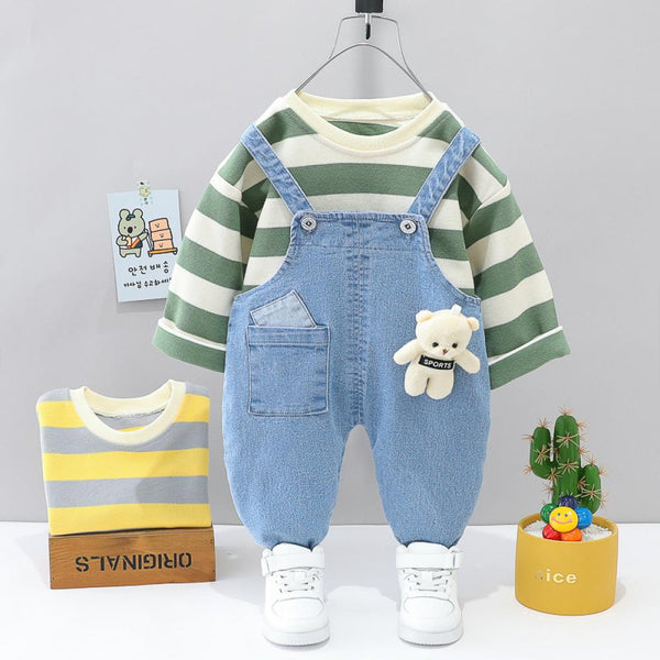 Unisex Stereo Bear Suspenders Two-piece Set Childrens Clothing Suppliers