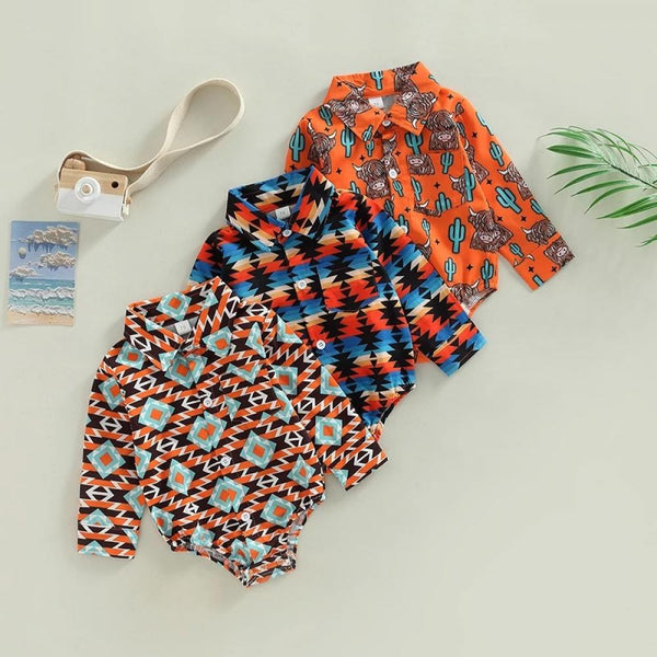 Western-style Baby Boy Autumn Spring Handsome Romper Wholesale Boys Clothes