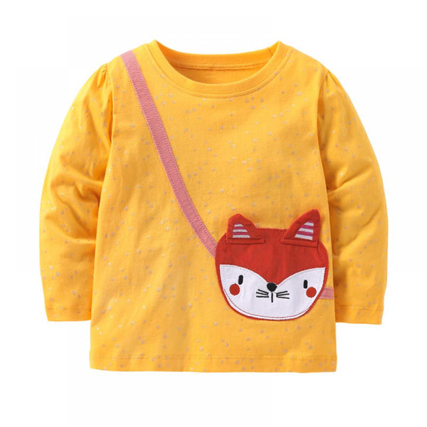 Autumn Toddler Girls Long Sleeve T-Shirt Cartoon Pattern Pullover Wholesale Girls Clothes