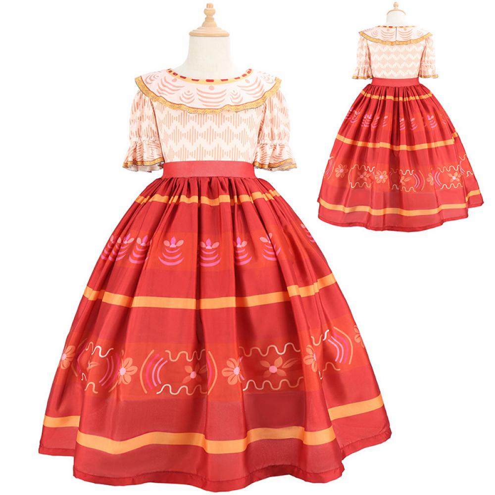 Western Hot Sale Encanto Cosplay Girls Performance Holiday Dress Wholesale Baby Girl Clothes