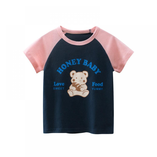 Girls Summer Bear T-shirt Wholesale Girl Clothing