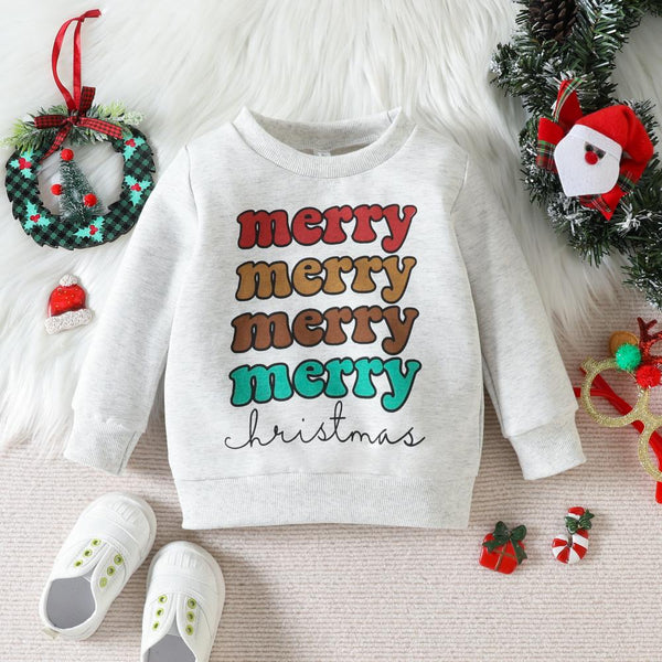 Christmas Baby Boys And Girls Letter Print Top Wholesale Baby Clothes