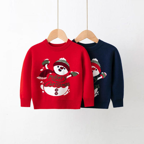 Winter/Autumn Boys And Girls Christmas Snowman Pullover Sweater Wholesale Kids Clothes