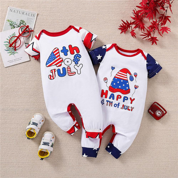 Independence Day Summer Baby Casual Short Sleeve Romper Baby Wholesale Boutique