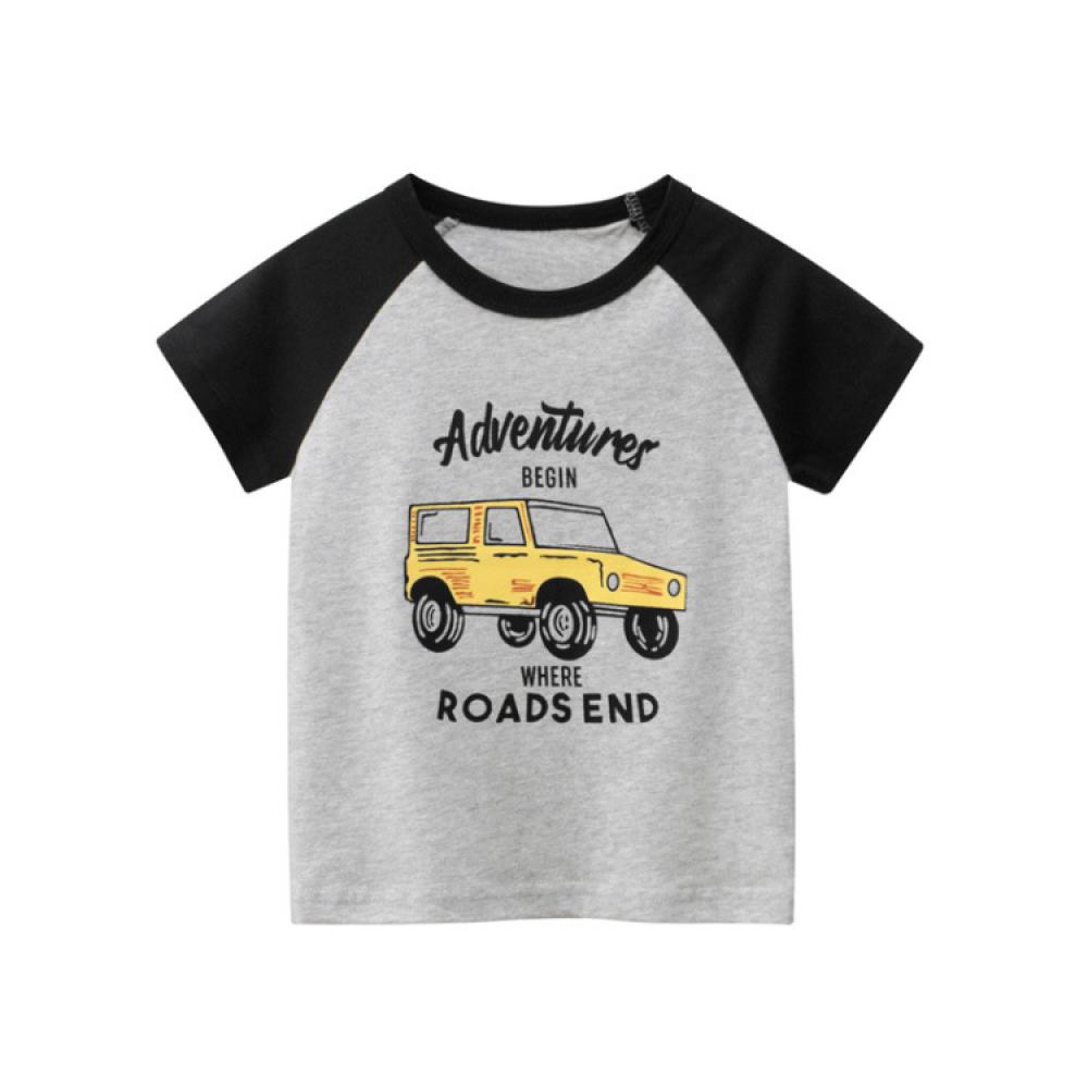 Toddler Boys T-shirt Cotton Car Printed Top Boy Summer Outfits