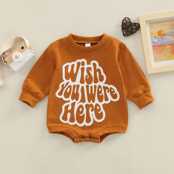 Autumn New Baby Girls Letter Print Long-sleeve Romper Wholesale Girls Clothes