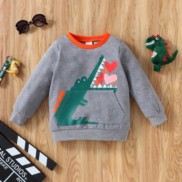 Children's Autumn and Winter Long-sleeved Crocodile Sweater Top Wholesale Kids Clothes