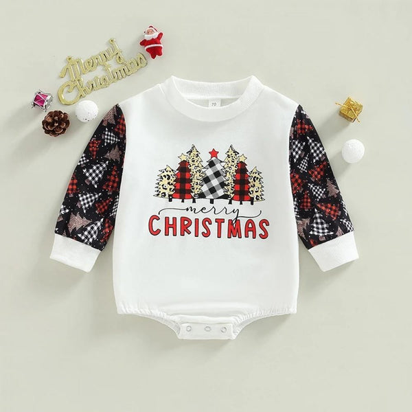 Christmas Autumn Baby Girls Letter Print Romper Wholesale Girls Clothes