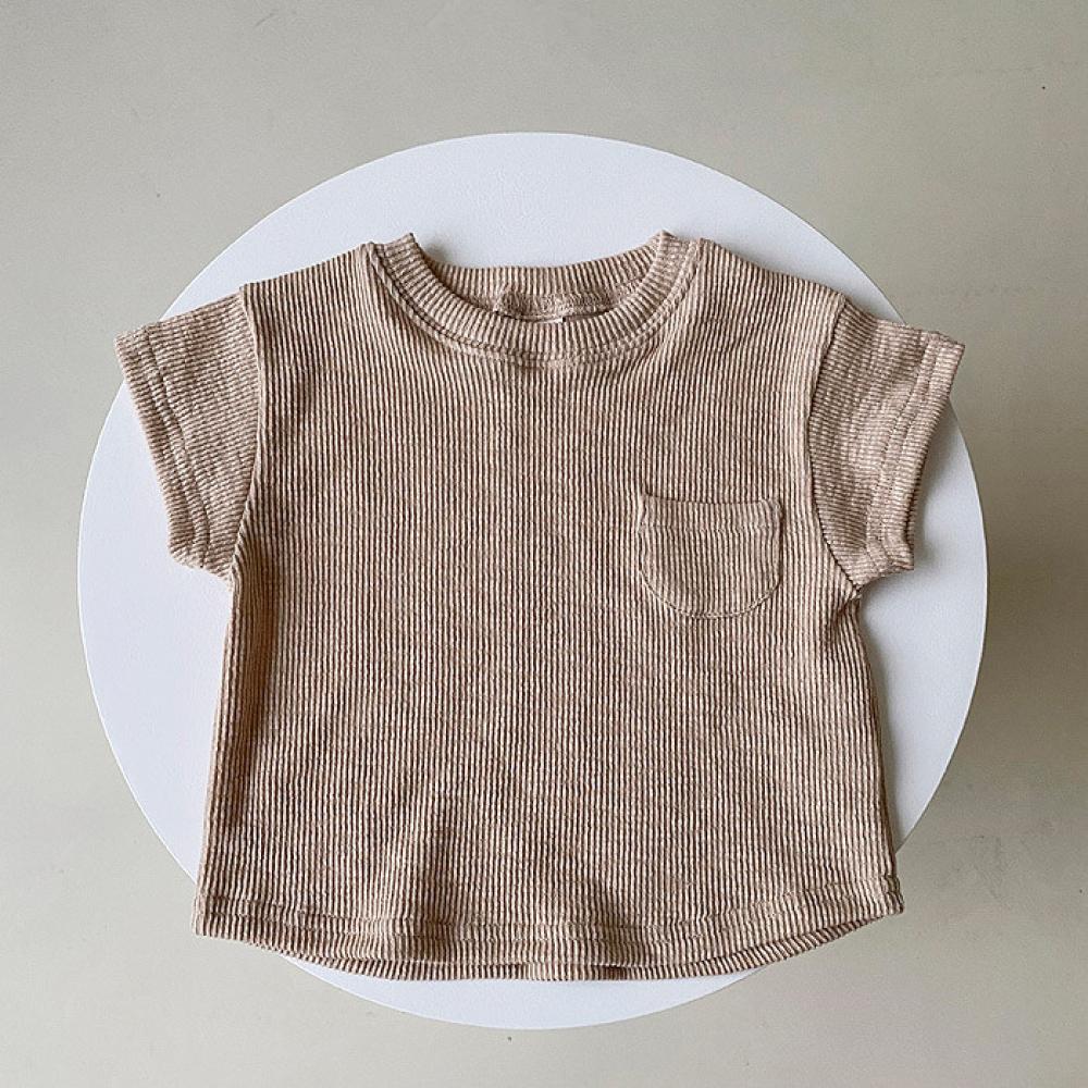 1-6Y Toddler Boys And Girls Summer Solid Color Short-sleeved T-shirt  Round Neck Bottoming Shirt Children's top Wholesale Kids Clothing Suppliers