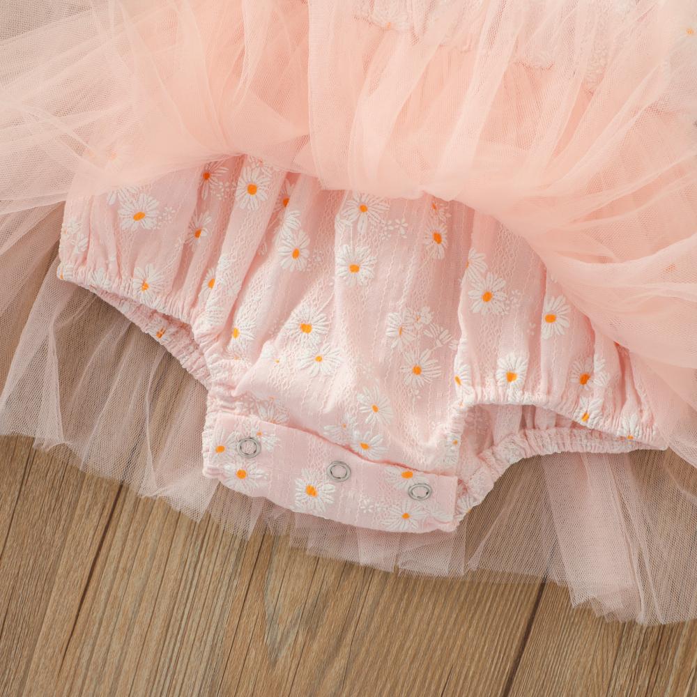 Newborn Baby Girls Summer Daisy Sling Tulle Dress And Headband Baby Wholesale Suppliers