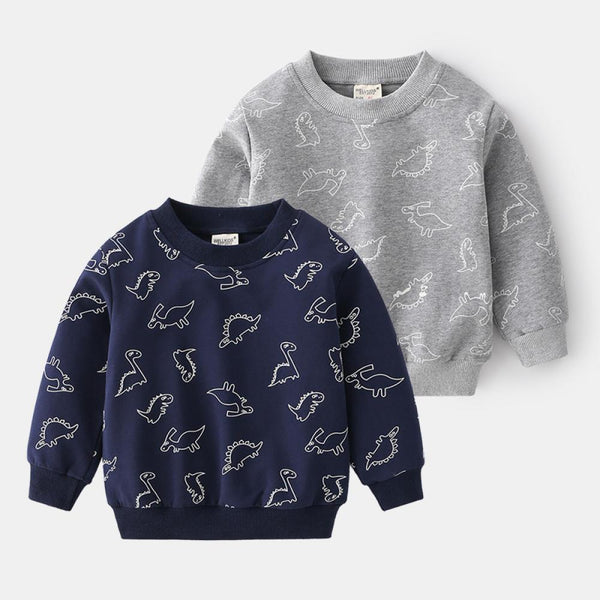 Spring Dinosaur Cartoon Cute Boy Sweater Wholesale Kids Clothes