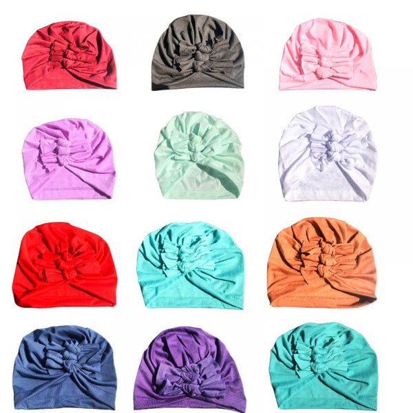 New Bow Baby Hat Spring And Autumn Solid Color Baby Hat Newborn Baby Hat 21 Colors Available Wholesale Baby Hats