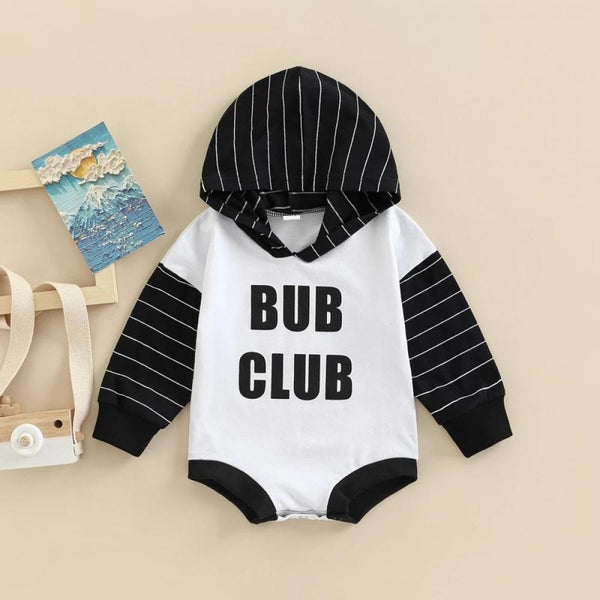Autumn Baby Letter Stripe Print Hooded Romper Wholesale Baby Clothes