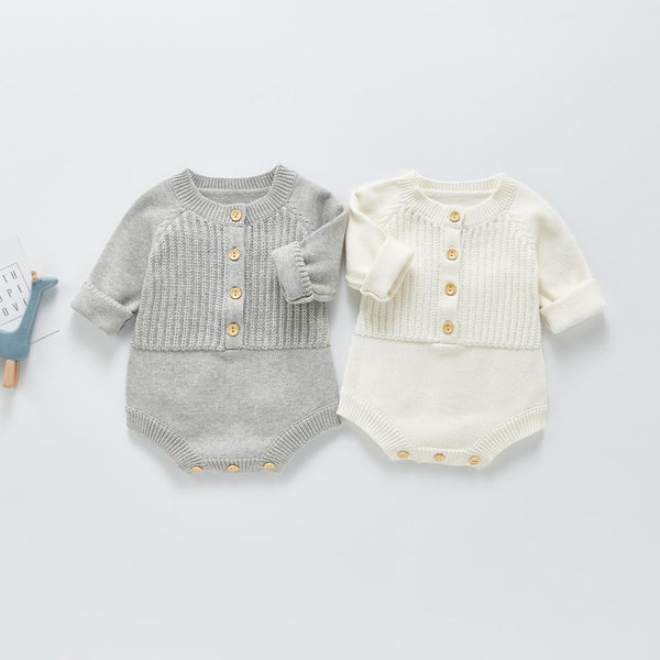 Spring And Autumn Baby Knitted Sweater Jumpsuit Wholesale Baby Clothes