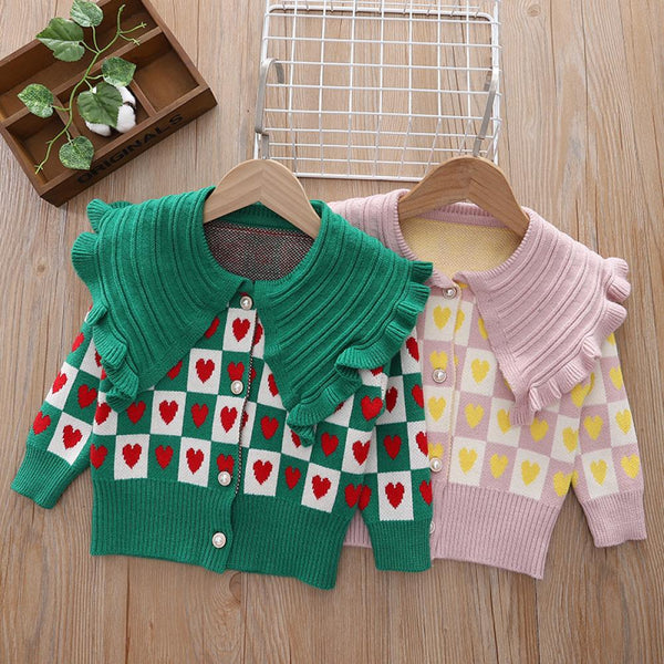Girls Sweater Cardigan Autumn and Winter Knitted Coat Wholesale Girls Clothes
